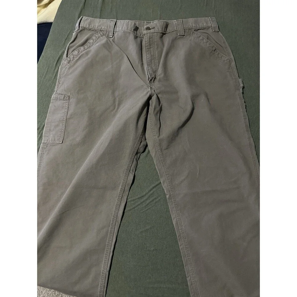 Carhartt Mens Carpenter Pants Original Dungaree Fit B151 LBR 40x30 Work Dark Grn